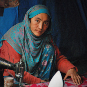 A tailor in Kargil, Jammu & Kashmir. (Photo: Naomi Hellmann)