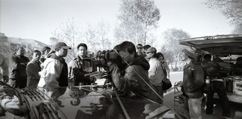 Pema Tseden (middle), founder of New Tibet Cinema, directing a feature film in Amdo. (Photo: Dan Smyer Yu)