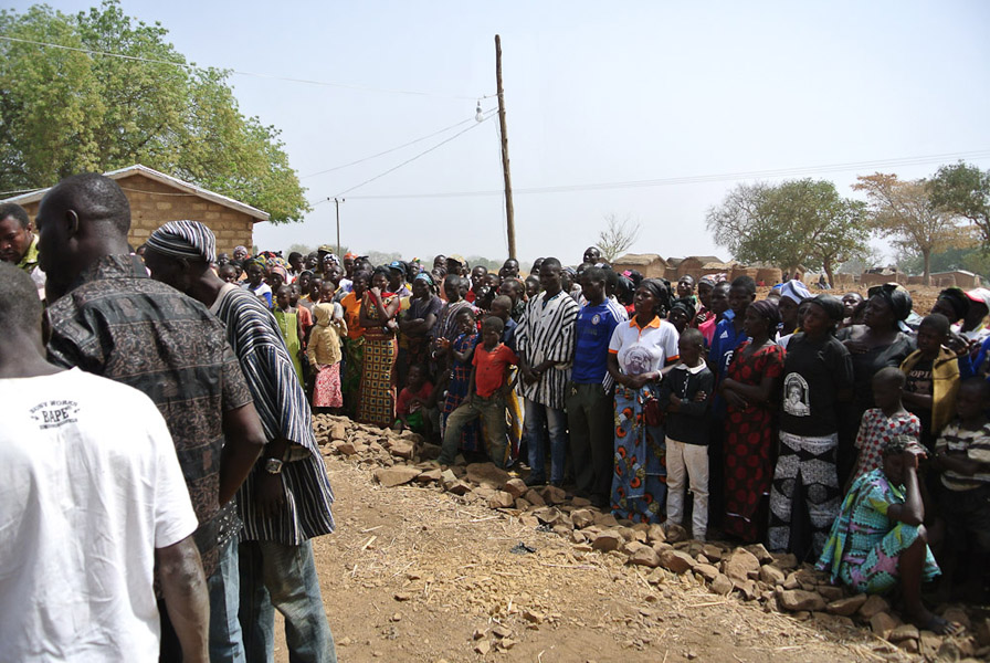 Villagers at a funeral, Nangodi. (Photo: Elena Gadjanova)