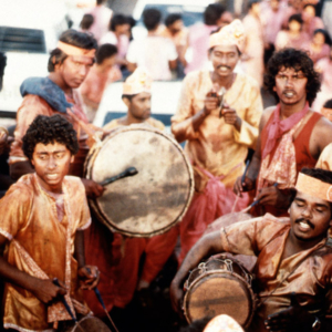 Drummers celebrating Phagwa (Holi) festival. (Photo: Steven Vertovec)