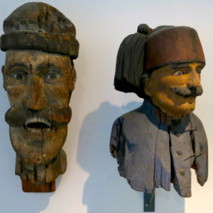 Figures of 'Turks', formerly installed on a fountain, exhibited in the Volkskundemuseum Wien. (Photo: Annika Kirbis)