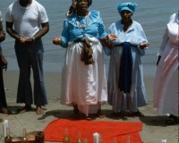 Offerings to water Shango orisha (spirits), central Trinidad (Photo: Steven Vertovec)