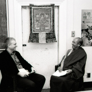 Khenpo Sodargye with Eyal Aviv at George Washington University, April 2013. (Photo: Dan Smyer Yu)