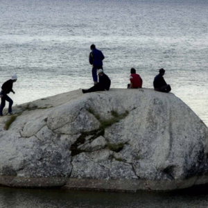 Members of the Shaman’s Organization Tengeri on Shaman’s Rock, Olkhon Island, Lake Baikal. July 2005. (Photo: Justine Buck Quijada)
